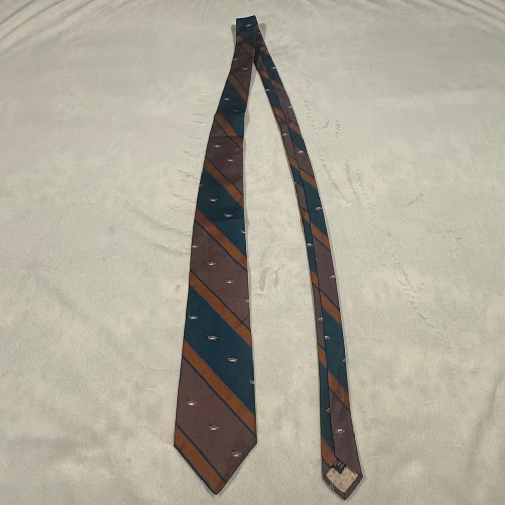 Joseph Benjamin Collection Italy Silk Tie Mallard Duck Stripe Teal Ivey's
